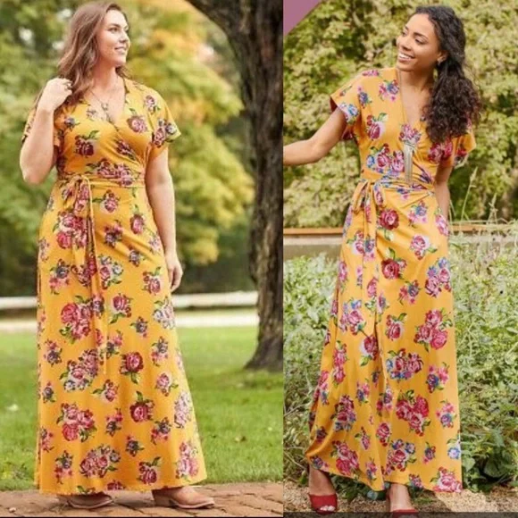 Matilda Jane | Dresses | Matilda Jane Alana Yellow Floral Wrap Maxi Dress |  Poshmark